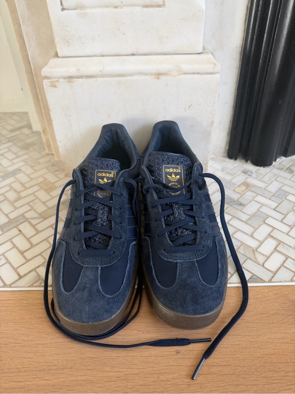Adidas Gazelle Indoor College Navy Suede Gum Soles - Men's 7.5 / Women's 8.5 - Picture 4 of 6